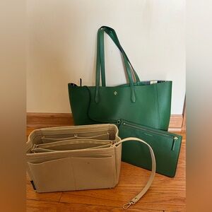 Tory Burch Blake Tote Bag w/ organizer - Green